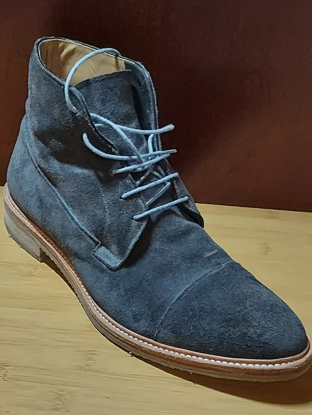 GORDON RUSH 01074 MEN'S GREEN SUEDE CHUKKA ANKLE BOOTS SIZE 10.5 MADE IN ITALY